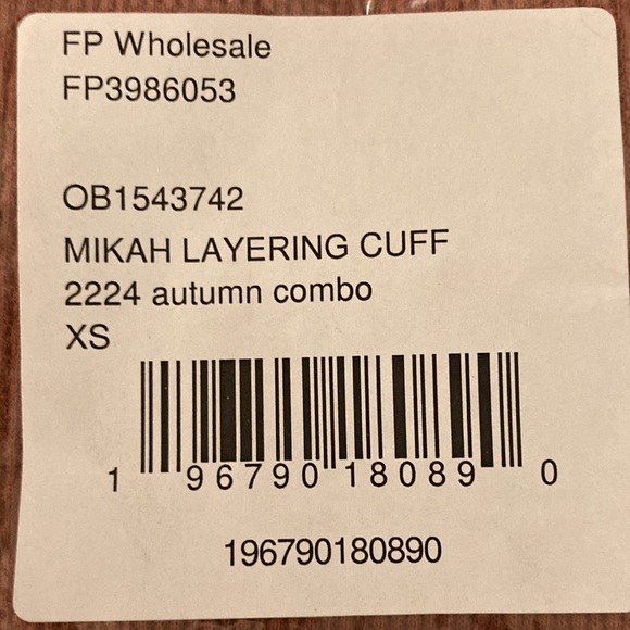 NWT Free People Mikah Layering Cuff Thermal Top Long Sleeve Size XS OB1543742 - Picture 9 of 9